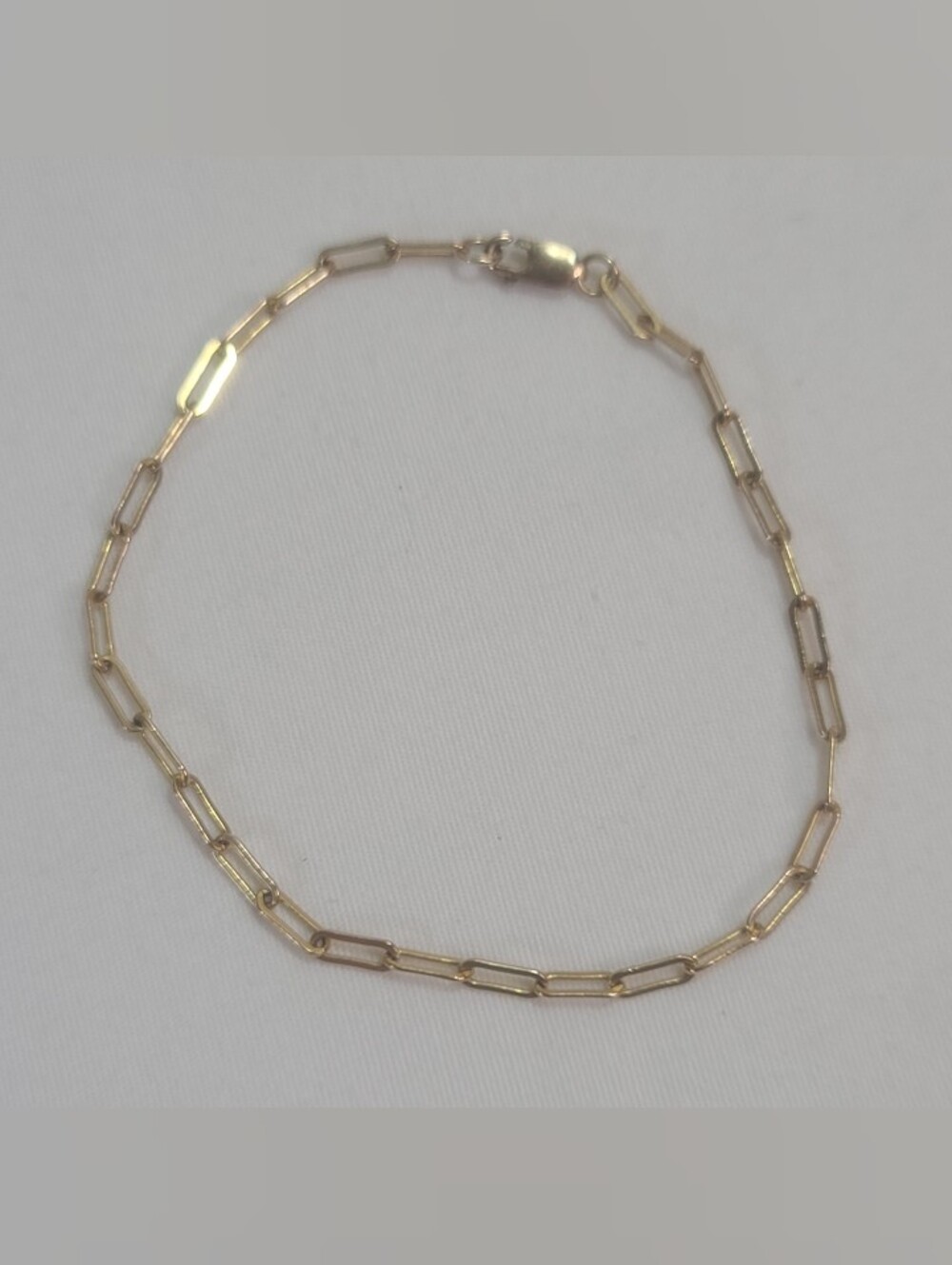 14k /20 Gold Filled Paperclip Chain Bracelet 7in.